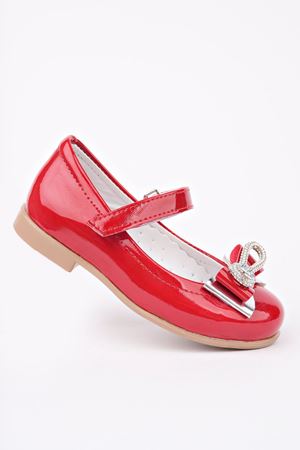 Kırmızı Rugan Kız Bebe Ayakkabı