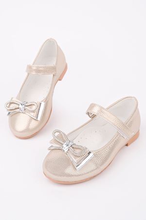 Altın Parlak Kız Çocuk Ayakkabı