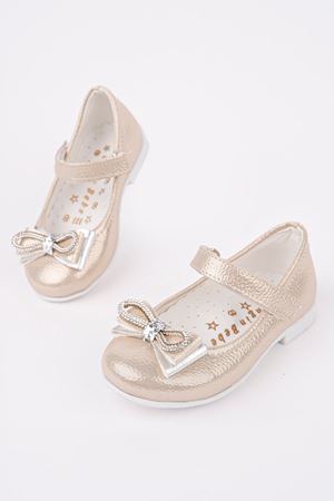 Altın Parlak Kız Bebe Ayakkabı