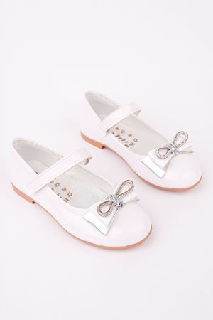 Beyaz Rugan Kız Çocuk Ayakkabı