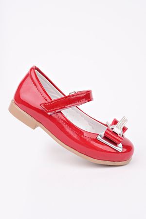 Kırmızı Rugan Kız Bebe Ayakkabı