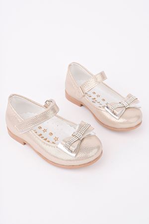Altın Parlak Kız Bebe Ayakkabı