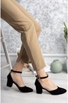 7 Punt Karnıyarık Siyah Süet Stiletto